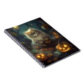 Halloween Persische Katze mit Kürbiskugeln Beängst Notizblock (Rechte Seite)