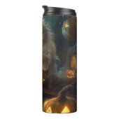 Halloween Persische Katze mit Kürbiskugeln Beängst Thermosbecher (Nach rechts gedreht)