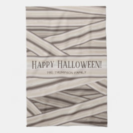 Halloween Personalisiert Familienname Mummy Stripe Küchentuch