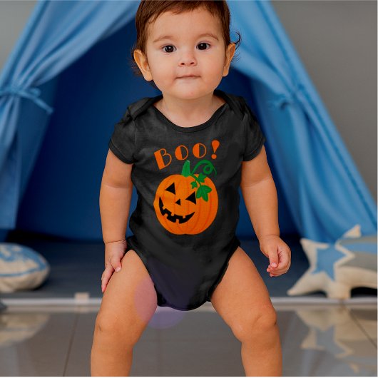 Halloween Personalisiert Kürbislaterne Boo Baby Strampler