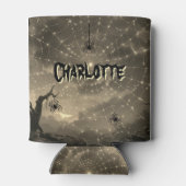 Halloween Personalisiert Skelett, Spinnen & Fleder Dosenkühler (Rückseite)