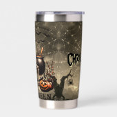 Halloween Personalisiert Skelett, Spinnen & Fleder Thermobecher (Links)