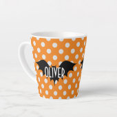 Halloween personalisiert Trick oder Treatongramm Milchtasse (Linke Ecke)