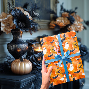 Halloween-personalisiertes Geschenkpapier