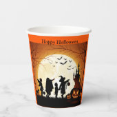 Halloween Personalize Name Kids Party Pappbecher (Rückseite)