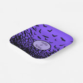 Halloween Personalize Names Fly Away Bats Pappteller (Gewinkelt)