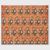 Halloween Personalize Names Pumpkin Mums Geschenkpapier (Flach)