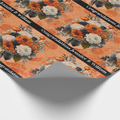 Halloween Personalize Names Pumpkin Mums Geschenkpapier (Ecke)