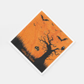 Halloween Personalize Names Spooky Tree Pa Serviette (Ecke)