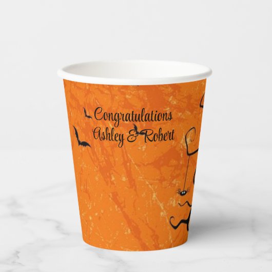 Halloween Personalize Names Spooky Tree Pappbecher (Vorderseite)