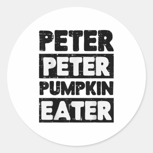 Halloween Peter Pumpkin Eater Funny Costume Men Wo Runder Aufkleber (Vorderseite)