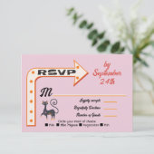 Halloween-Pfeil-Zeichen-uAwg-Antwortkarten Einladung (Stehend Vorderseite)