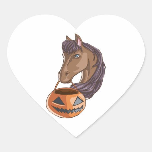 Halloween Pferd Herz-Aufkleber (Vorderseite)
