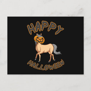 Halloween Pferde Pumpkin Horror Geschenk Idee Postkarte