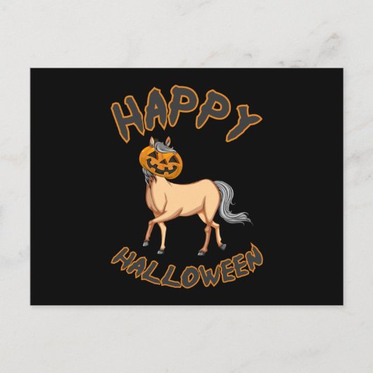 Halloween Pferde Pumpkin Horror Geschenk Idee Postkarte (Vorderseite)