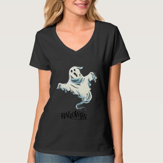 Halloween Phantom Sckary Look Nice T-Shirt (Vorderseite)