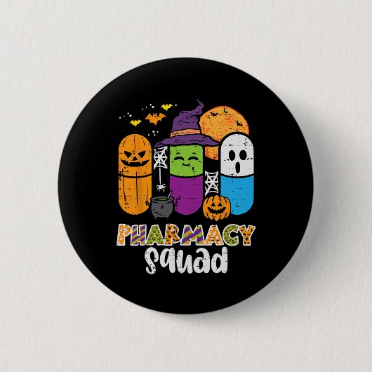 Halloween Pharmacy Squad PIlls Costume Pharmacist Button (Vorderseite)