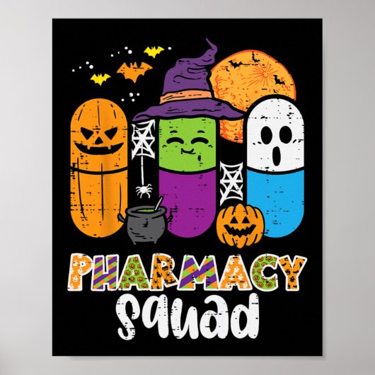 Halloween Pharmacy Squad PIlls Costume Pharmacist Poster (Vorne)