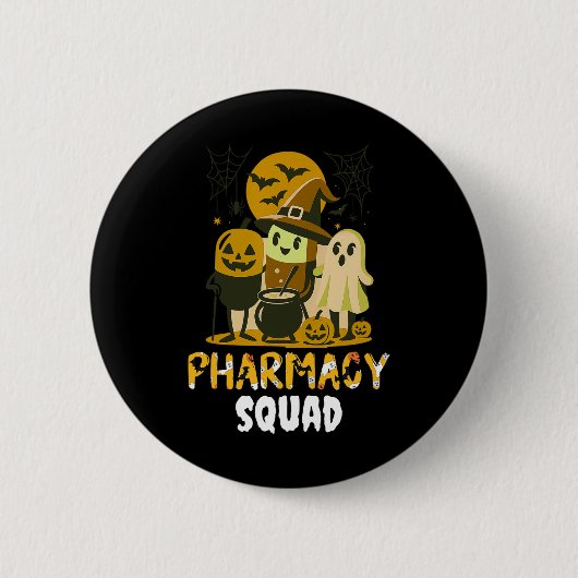 Halloween Pharmacy Squad Pills Kostümpharmaktin Button (Vorderseite)