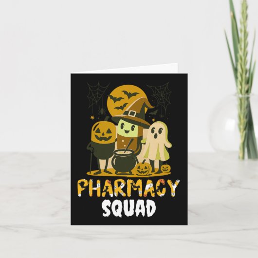 Halloween Pharmacy Squad Pills Kostümpharmaktin Karte (Vorderseite)