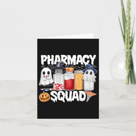 Halloween Pharmacy Squad Pills Shirts Pharmaceutic Karte (Vorderseite)