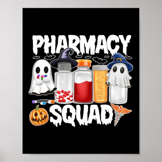 Halloween Pharmacy Squad Pills Shirts Pharmaceutic Poster (Vorne)