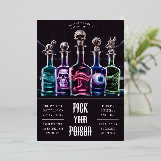 Halloween Pick Your Poster Custom Folieneinladung (Stehend vorne)