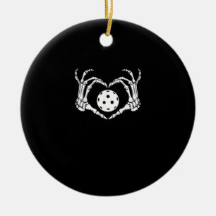 Halloween Pickle Skeleton Herz Hände Keramik Ornament