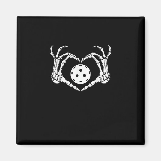 Halloween Pickle Skeleton Herz Hände Magnet (Vorne)