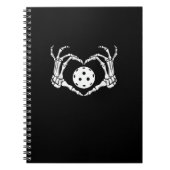 Halloween Pickle Skeleton Herz Hände Notizblock (Vorderseite)