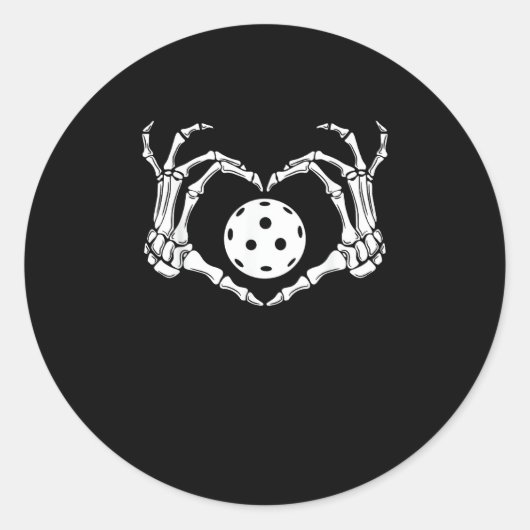 Halloween Pickle Skeleton Herz Hände Runder Aufkleber (Vorderseite)