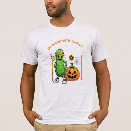 Halloween Pickleball Court Sportliebhaber Pumpkin T-Shirt (Vorderseite)