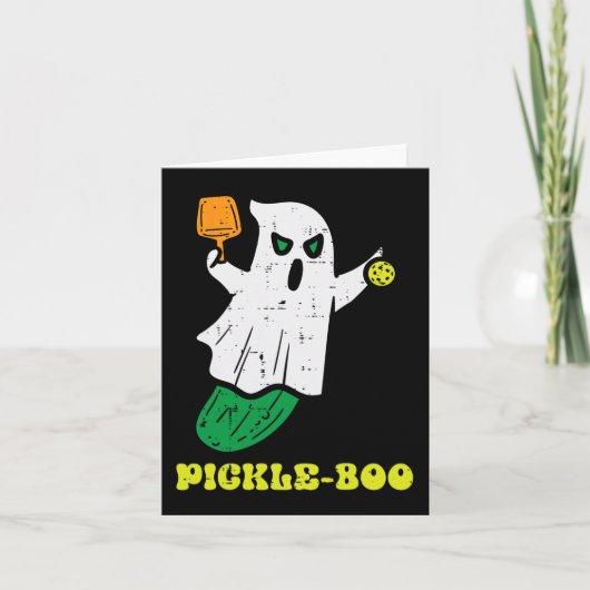 Halloween Pickleball Pickle Boo Ghost Kostüm Männe Karte (Vorderseite)