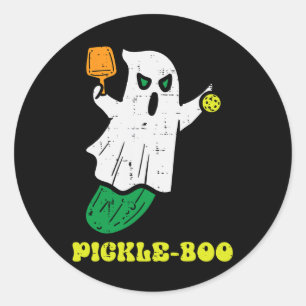 Halloween Pickleball Pickle Boo Ghost Kostüm Männe Runder Aufkleber