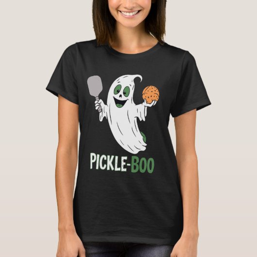 Halloween Pickleball Pickle Ghost Boo Pickleball P T-Shirt (Vorderseite)