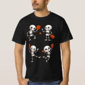 Halloween Pickleball Player Dancing Skeletsport T-Shirt (Vorderseite)