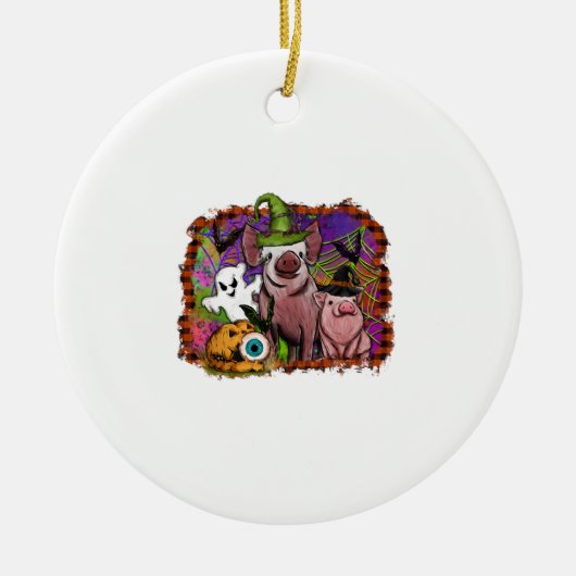 Halloween Pigs Keramik Ornament (Vorne)
