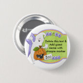 Halloween Pinback Buttons Party Name Button (Vorne & Hinten)