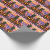 Halloween Pineapple Jack-o-lanterns On a Beach Geschenkpapier (Ecke)