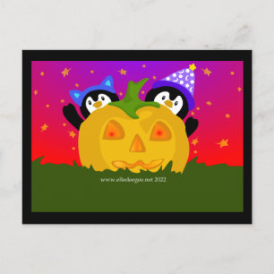 Halloween Pinguine Feiertagspostkarte