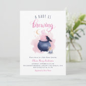 Halloween Pink Baby Dusche Einladung (Stehend Vorderseite)