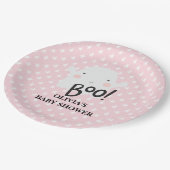 Halloween Pink Baby Dusche Little Boo Ghost Pappteller (Schrägansicht)