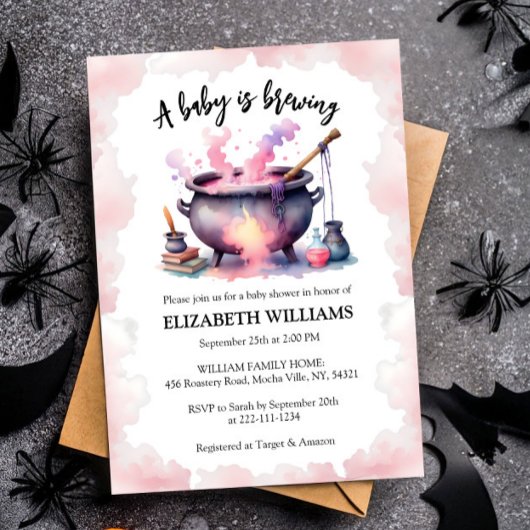 Halloween Pink Baby ist eine Baby-Dusche Einladung
