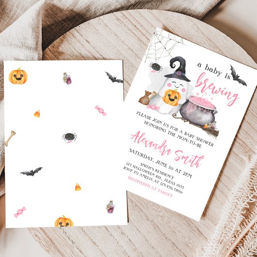 Halloween Pink Baby ist eine Baby-Dusche Einladung