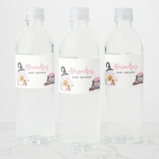 Halloween Pink Baby ist eine Baby-Dusche Wasserflaschenetikett (Flaschen)