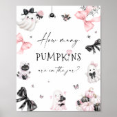 Halloween Pink Babydusche schätzt wie viele Kürbis Poster (Vorne)