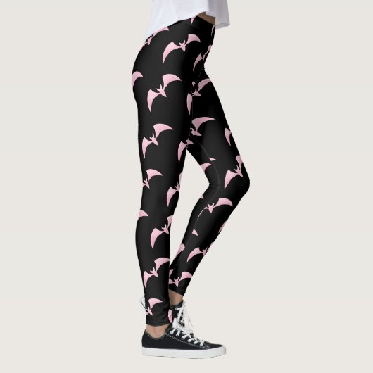 Halloween Pink Bats Muster Leggings (Rechts)