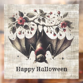 Halloween Pink Blume Evil Bat Green Blätter Fensteraufkleber (Blatt 2)