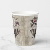 Halloween Pink Blume Evil Bat Green Blätter Pappbecher (Rechts)