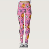 Halloween (pink), Cooler Cartoon Leggings (Vorderseite)